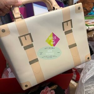 Kate Spade Sandy Hill Circle Travel the World Luggage Trunk Bag Satchel